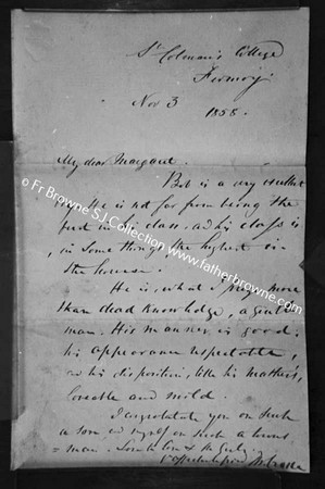 COPY NEGS LETTER FATHERS COMMEMORATING 50TH PENNY POST 2 7 1890